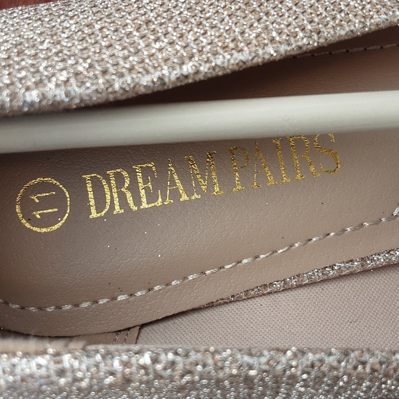 Dream Pairs New! Gold Glitter Pointed Toe Low Heels, Kitten Heels Pumps, Size 11 - Picture 10 of 15